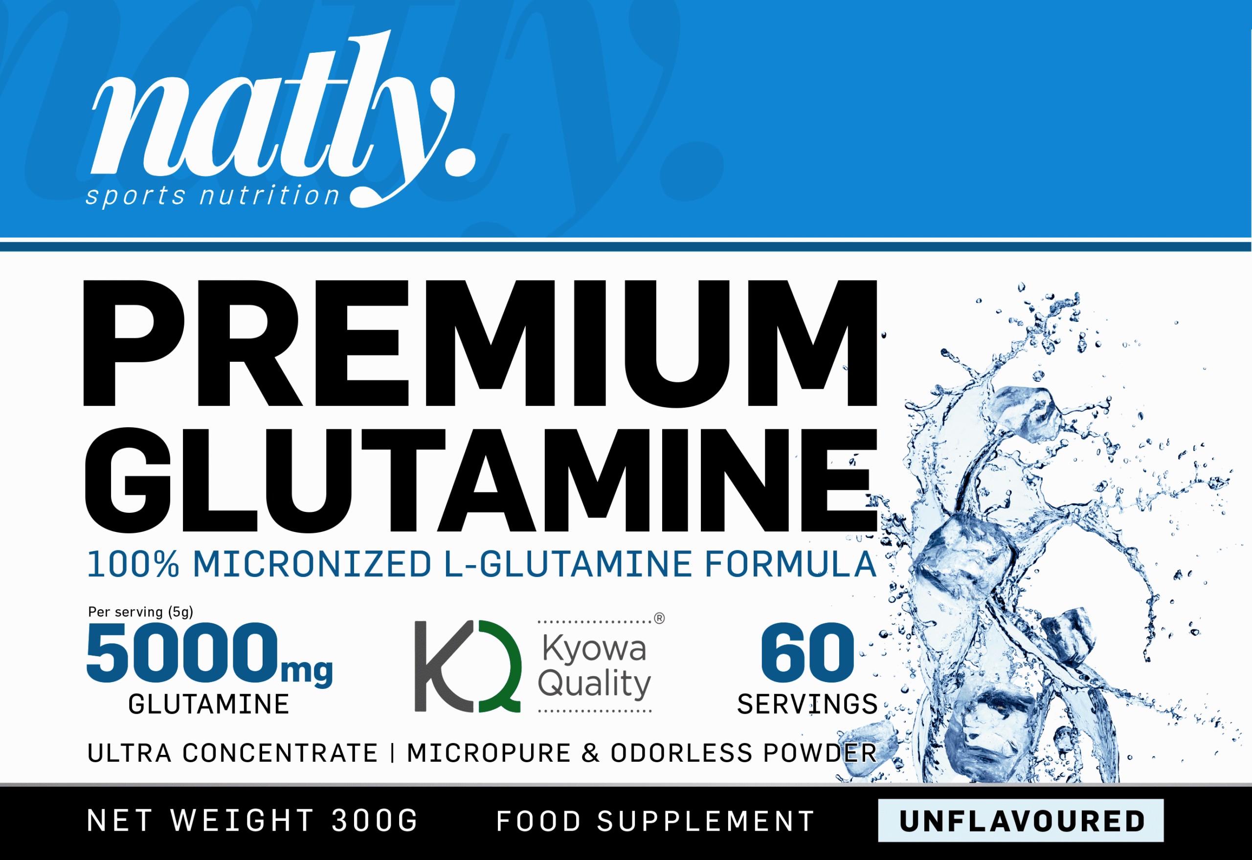 PREMIUM GLUTAMINE 300 GRS UNFLAVOURED-etiqueta00